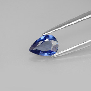 Saphir bleue naturelle en forme de poire, 0,66 ct, VVS