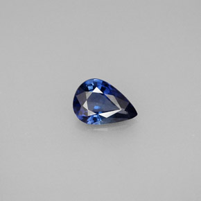 Saphir bleue naturelle en forme de poire, 0,74 ct, VVS