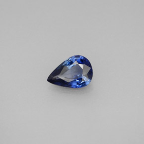 Saphir bleue naturelle en forme de poire, 0,74 ct, VVS