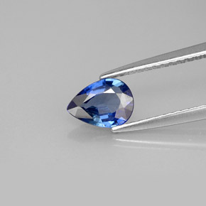 Saphir bleue naturelle en forme de poire, 0,69 ct, VVS