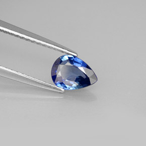 Saphir bleue naturelle en forme de poire, 0,69 ct, VVS