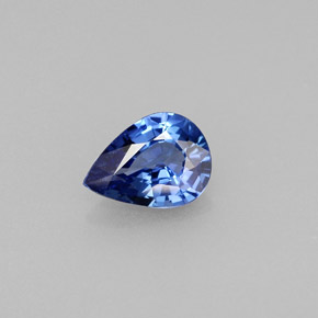 Saphir bleue naturelle en forme de poire, 0,75 ct, VVS