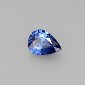 Saphir bleue naturelle en forme de poire, 0,75 ct, VVS