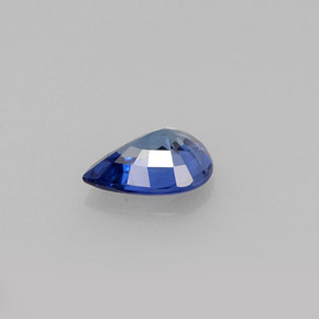 Saphir bleue naturelle en forme de poire, 0,75 ct, VVS