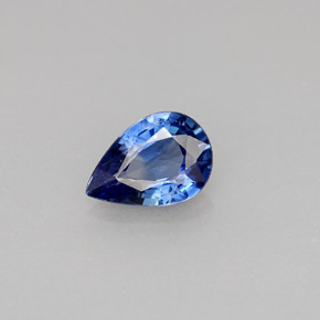 Saphir bleue naturelle en forme de poire, 0,72 ct, VVS-VS