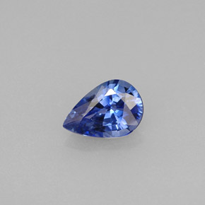 Saphir bleue naturelle en forme de poire, 0,72 ct, VVS-VS