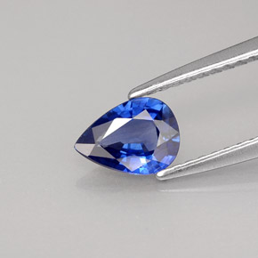 Saphir bleue naturelle en forme de poire, 0,66 ct, VS