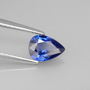 Saphir bleue naturelle en forme de poire, 0,66 ct, VS