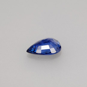 Saphir bleue naturelle en forme de poire, 0,66 ct, VS