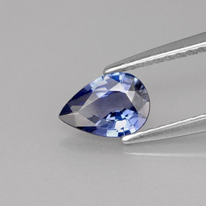 Saphir bleue naturelle en forme de poire, 0,64 ct, VVS-VS