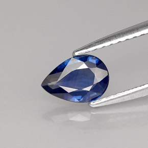 Saphir bleue naturelle en forme de poire, 0,63 ct, VVS-VS
