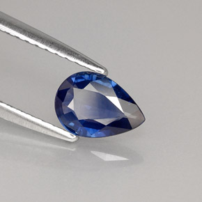 Saphir bleue naturelle en forme de poire, 0,63 ct, VVS-VS