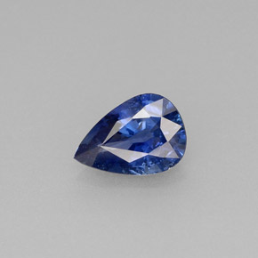 Saphir bleue naturelle en forme de poire, 0,71 ct, VVS-VS