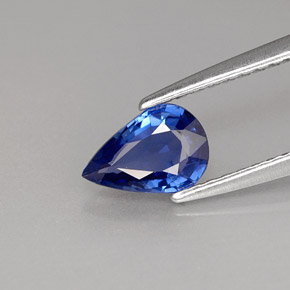 Saphir bleue naturelle en forme de poire, 0,72 ct, VVS-VS