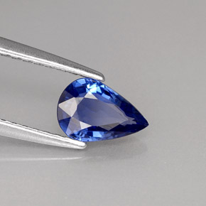 Saphir bleue naturelle en forme de poire, 0,72 ct, VVS-VS