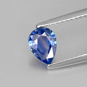 Saphir bleue naturelle en forme de poire, 0,67 ct, VVS-VS