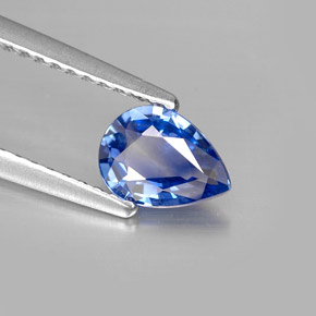 Saphir bleue naturelle en forme de poire, 0,67 ct, VVS-VS