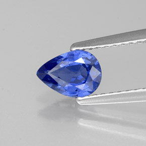 Saphir bleue naturelle en forme de poire, 0,67 ct, VVS-VS