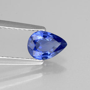 Saphir bleue naturelle en forme de poire, 0,67 ct, VVS-VS