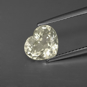 Saphir blanc naturelle forme de coeur, 2,41 ct, VS