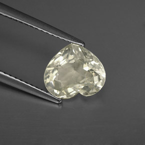 Saphir blanc naturelle forme de coeur, 2,41 ct, VS