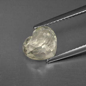 Saphir blanc naturelle forme de coeur, 2,41 ct, VS
