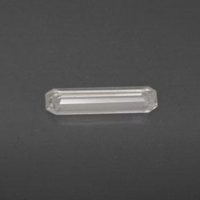 Saphir blanc naturelle taille émeraude, 0,61 ct, VS