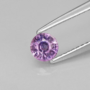 Saphir violet naturelle coupe roude, 0,45 ct, VS