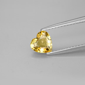 Saphir jaune naturelle forme de coeur, 0,79 ct, VVS-VS