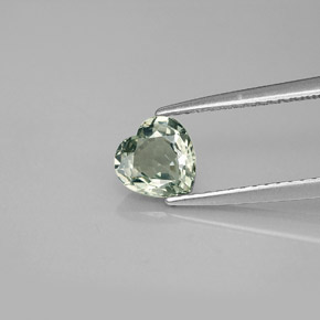 Saphir vert naturelle forme de coeur, 0,96 ct, VVS-VS