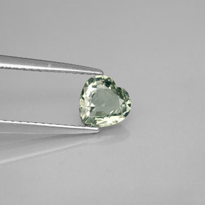 Saphir vert naturelle forme de coeur, 0,96 ct, VVS-VS