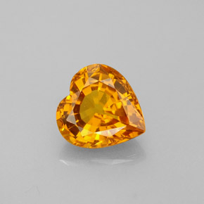 Saphir orange naturelle forme de coeur, 1,05 ct, VVS-VS