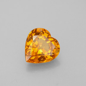 Saphir orange naturelle forme de coeur, 1,05 ct, VVS-VS