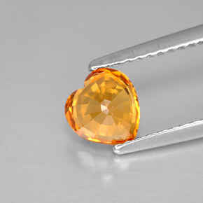 Saphir orange naturelle forme de coeur, 1,12 ct, VVS-VS