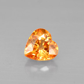 Saphir orange naturelle forme de coeur, 1,07 ct, VVS-VS