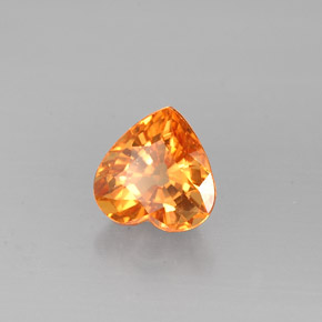 Saphir orange naturelle forme de coeur, 1,07 ct, VVS-VS