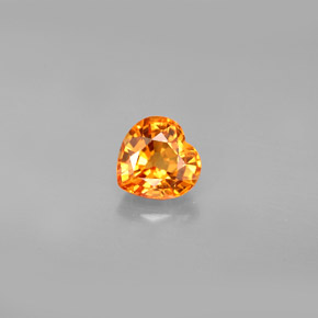 Saphir orange naturelle forme de coeur, 1,07 ct, VS