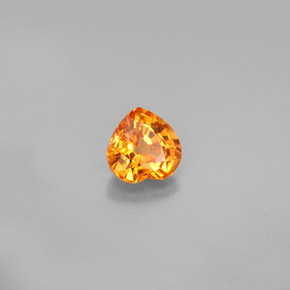 Saphir orange naturelle forme de coeur, 1,07 ct, VS