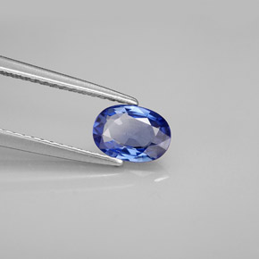 Saphir bleue naturelle coupe ovale, 0,75 ct, VVS-VS