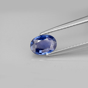 Saphir bleue naturelle coupe ovale, 0,82 ct, SI