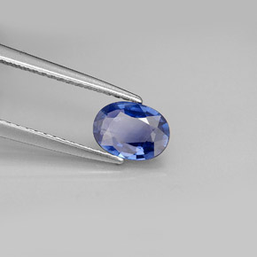 Saphir bleue naturelle coupe ovale, 0,82 ct, SI