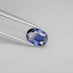 Saphir bleue naturelle coupe ovale, 0,76 ct, VS