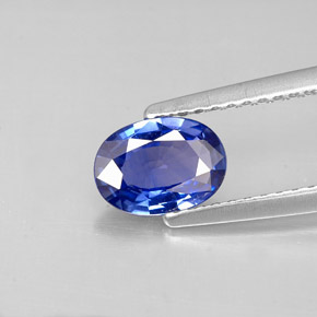 Saphir bleue naturelle coupe ovale, 0,85 ct, VS