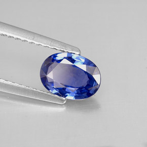 Saphir bleue naturelle coupe ovale, 0,85 ct, VS