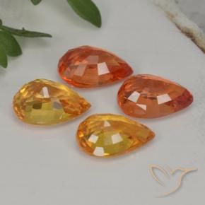 Achetez naturel 3,85ct orange saphir gems, en forme de poire, en provenance tanzanie chez gemselect. en stock, livraison internationale!