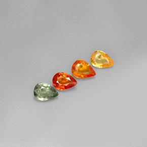 Achetez naturel ct multicolore saphir gems, en forme de poire, en provenance tanzanie chez gemselect. en stock, livraison internationale!