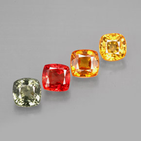Achetez naturel 2,79ct multicolore saphir gems, coupe coussin, en provenance tanzanie chez gemselect. en stock, livraison internationale!