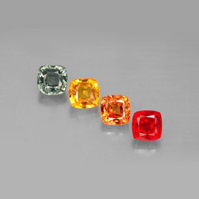 Achetez naturel 2,70ct multicolore saphir gems, coupe coussin, en provenance tanzanie chez gemselect. en stock, livraison internationale!