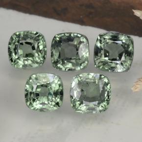 Achetez naturel 3,66ct vert saphir gems, coupe coussin, en provenance tanzanie chez gemselect. en stock, livraison internationale!