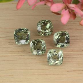 Achetez naturel 3,80ct vert saphir gems, coupe coussin, en provenance tanzanie chez gemselect. en stock, livraison internationale!